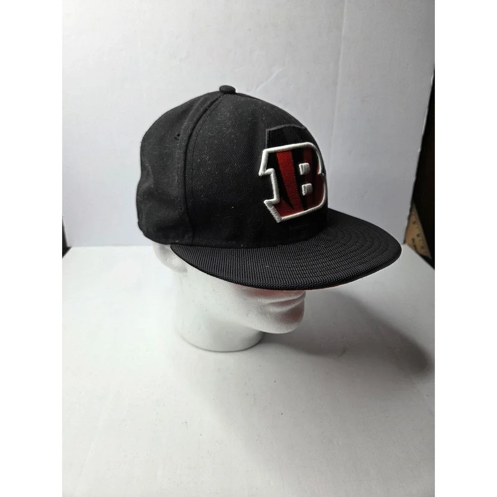 New Era 59FIFTY Cincinnati Bengals NFL Fitted Hat Black Orange Size 7 3/8 Cap